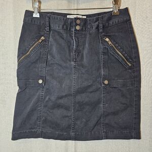 Vintage Tommy Hilfiger Mini Skirt Womens Size 4 Faded Black Zippers Snaps